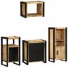 vidaXL Badezimmerm&ouml;bel Set mit Regal 4 pcs Braun Massivholz Mango