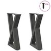 vidaXL Couchtischbeine 2 Stk. Anthrazit 38x(42-43,3) cm Stahl