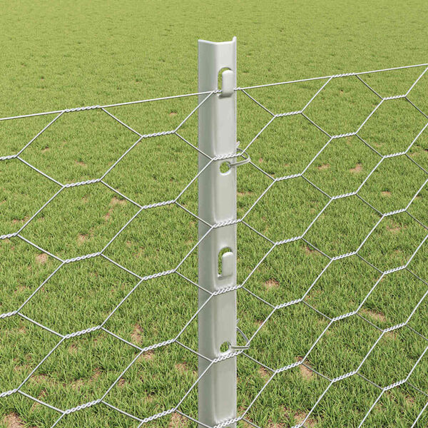 vidaXL Zaun mit Pfosten Silber 1,2 x 100 m Stahl