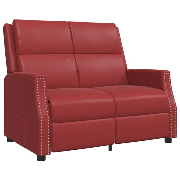 vidaXL Relaxsofa 2-Sitzer Weinrot Kunstleder