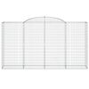 vidaXL Gabionen mit Hochbogen 12 Stk 300x50x160/180cm Verzinktes Eisen