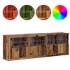 vidaXL LED-Sideboard Altholz 202 x 37 x 67 cm Holzwerkstoff