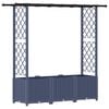 vidaXL Hochbeet mit Rankgitter und Dach Grau 162,5 x 40 x 136 cm PP