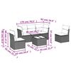 vidaXL 6-tlg. Garten-Sofagarnitur mit Kissen Schwarz Poly Rattan
