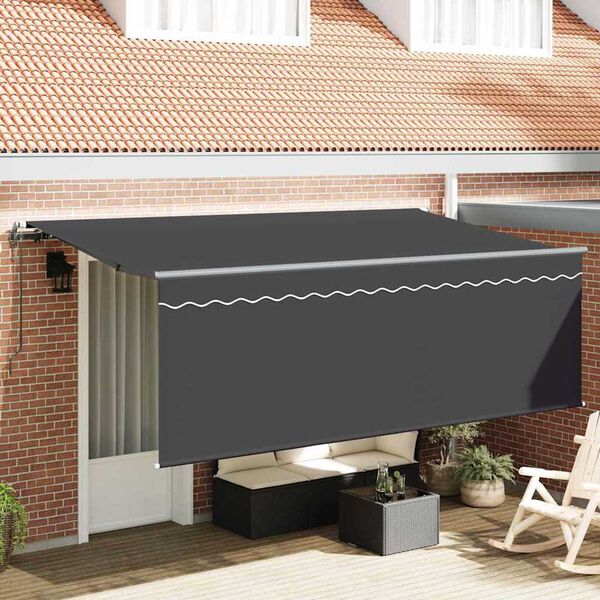 vidaXL Einziehbare Markise Anthrazit 400 x 200 cm Stoff