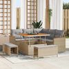 vidaXL Gartensofa-set mit Kissen 8 pcs Beige Poly Rattan