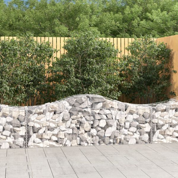 vidaXL Gabionen mit Hochbogen 25 Stk. 200x50x60/80 cm Verzinktes Eisen