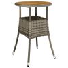 vidaXL 5-tlg. Garten-Essgruppe mit Kissen Grau Poly Rattan Akazie