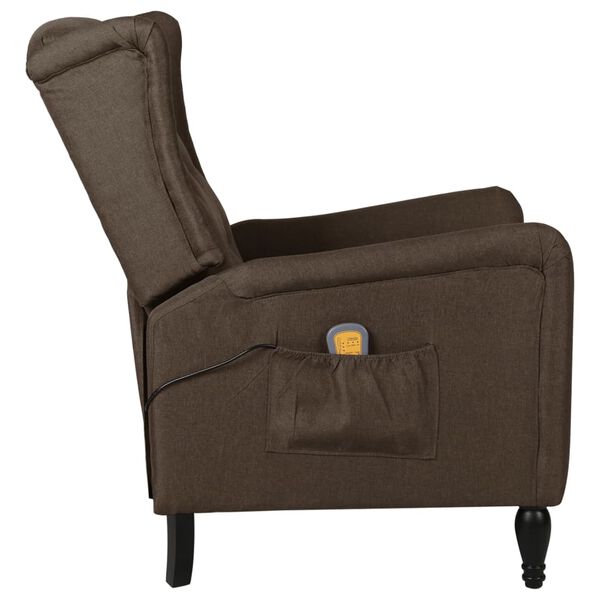 vidaXL Massagesessel Verstellbar Dunkelbraun Stoff