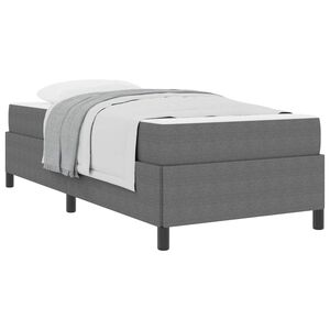 vidaXL Bettrahmen mit Matratze Hellgrau 100 x 200 cm Stoff