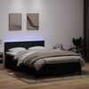 vidaXL Boxspringbett mit Matratze & LED Schwarz 140x210 cm Samt