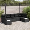 vidaXL Gartensofa-set mit Speicher 7 pcs Schwarz Poly Rattan