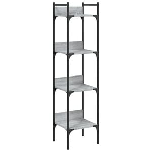 vidaXL B&uuml;cherregal 4 B&ouml;den Grau Sonoma 35x30x138,5 cm Holzwerkstoff