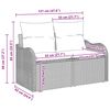 vidaXL Garten-Sofa-Set mit Kissen mit Speicher 6 pcs Beige Poly Rattan