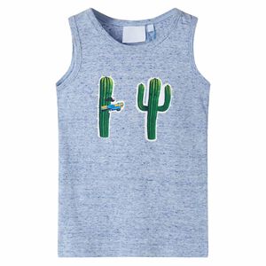 vidaXL Kinder-Tanktop Blau Melange 104