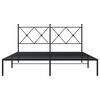 vidaXL Bettgestell mit Kopfteil Metall Schwarz 150x200 cm