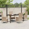 vidaXL Garten Essgruppe mit Kissen 5 pcs Beige Poly-Rattan