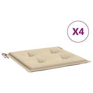 vidaXL Gartenstuhl-Kissen 4 Stk. Beige 40x40x4 cm Oxford-Gewebe