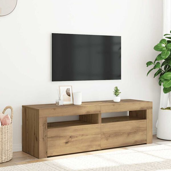 vidaXL TV-Schrank mit LED Artisan-Eiche 120x35x40 cm Holzwerkstoff