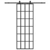 vidaXL Schiebet&uuml;r mit Beschlag Schwarz 76x205 cm ESG-Glas