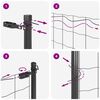 vidaXL Zaun mit Pfosten Grau 1,5 x 10 m Stahl und PVC