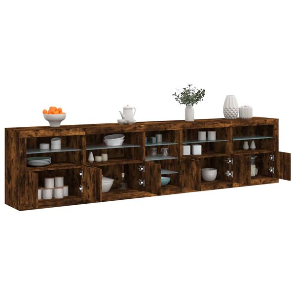 vidaXL Sideboard mit LED-Leuchten R&auml;uchereiche 283x37x67 cm