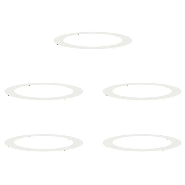 vidaXL geeignet f&uuml;r flache Baumringe 5 pcs Wei&szlig; &Oslash;90 / 120 cm Stahl