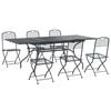 vidaXL Garten Essgruppe 7 stk. Anthrazit 212 x 90 x 76 cm