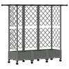 vidaXL Hochbeet mit Rankgitter und Dach Hellgrau 164 x 40 x 127 cm PP