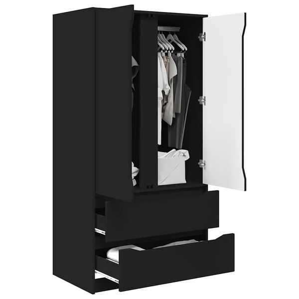 vidaXL Badezimmerschrank Schwarz 79,5 x 49 x 156 cm Holzwerkstoff