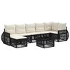 vidaXL Gartensofa-set 8 pcs Schwarz und Cremewei&szlig; Poly-Rattan