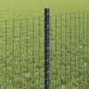 vidaXL Zaun mit Pfosten Grau 0,6 x 100 m Stahl und PVC