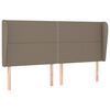 vidaXL Kopfteil mit Ohren Taupe 203x23x118/128 cm Stoff