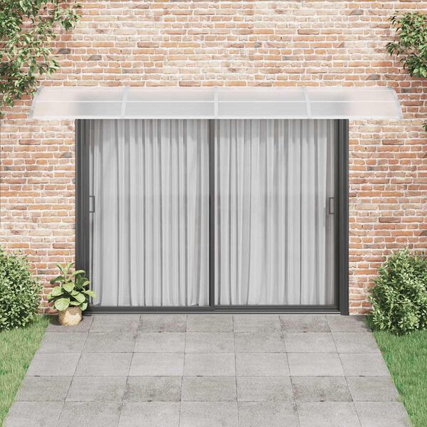 vidaXL T&uuml;rvordach Grau 400 x 100 cm Polycarbonat