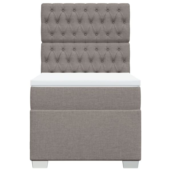 vidaXL Boxspringbett mit Matratze Taupe 100x200 cm Stoff