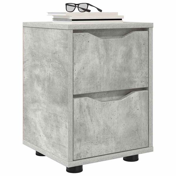 vidaXL Nachttische 2 pcs Beton Grau 30,5 x 30 x 43 cm Holzwerkstoff