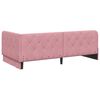 vidaXL Eckbettgestell mit Kopfteil Rosa 90 x 190 cm Samt