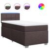 vidaXL Boxspringbett mit Matratze Dunkelbraun 100x200 cm Stoff