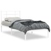 vidaXL Bettgestell mit Kopfteil Metall Wei&szlig; 90x200 cm