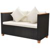 vidaXL 5-tlg. Garten-Lounge-Set mit Auflagen Poly Rattan Schwarz