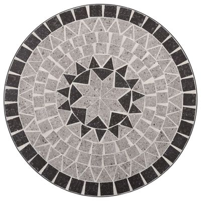 vidaXL Mosaik-Bistrotisch Grau 61 cm Keramik