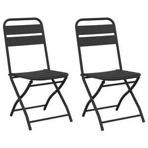 vidaXL Gartenklappstuhl 2 pcs Anthrazit 42 x 52 x 82 cm