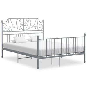 vidaXL Bettgestell ohne Matratze Grau Metall 140&times;200 cm