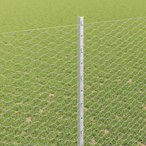 vidaXL Zaun mit Pfosten Silber 1,5 x 10 m Stahl