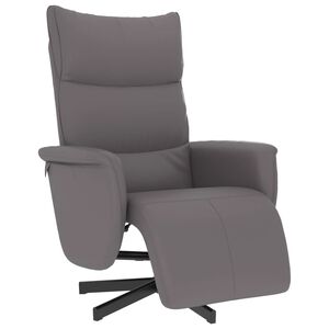 vidaXL Relaxsessel mit Fu&szlig;teil Grau Kunstleder