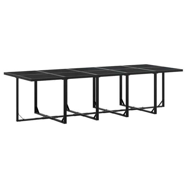 vidaXL 15-tlg. Garten-Essgruppe mit Kissen Schwarz Poly Rattan