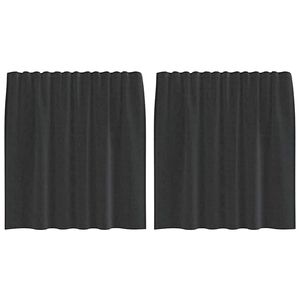 vidaXL Voile Vorh&auml;nge mit Stangentaschen 2 Stk. Schwarz