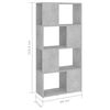 vidaXL B&uuml;cherregal/Raumteiler Betongrau 60x24x124,5 cm