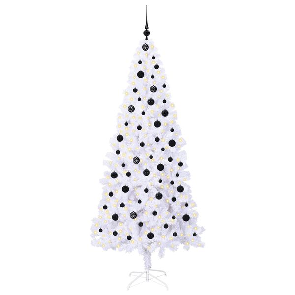 vidaXL K&uuml;nstlicher Weihnachtsbaum Wei&szlig; 210 cm PVC und Stahl