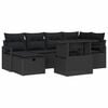 vidaXL Gartensofa-set 7 stk. Schwarz Poly-Rattan